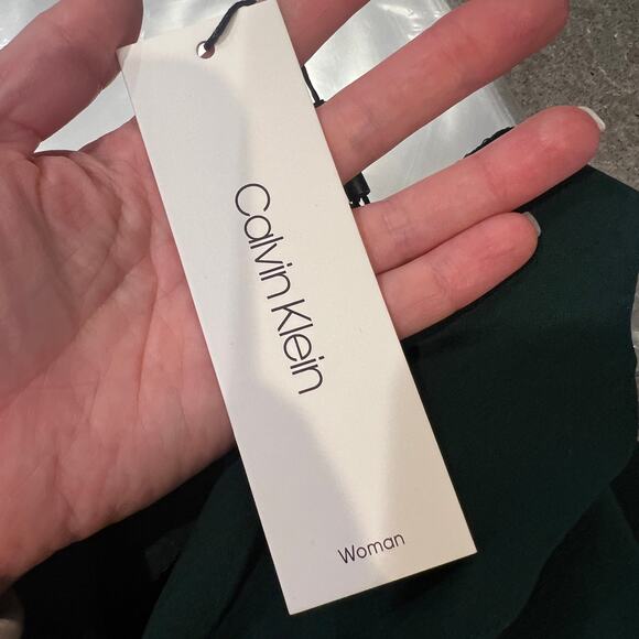 CALVIN KLEIN Women's Tulip-Sleeve Sheath Knee-length Dress Size 16W In Green - Picture 7 of 8